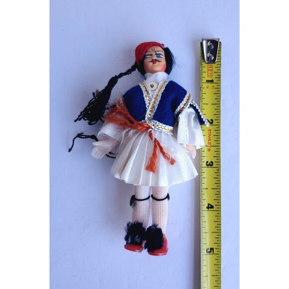 Vintage Greek Tsolias Male Costume Doll 5 Inches Tall - Picture 2 of 3